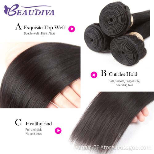 Wholesale Excellent 100% Virgin Straight Human Hair Weave Bundles